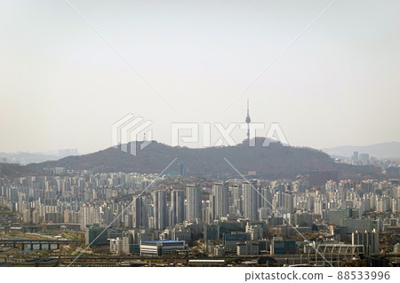 Seoul scenery full of fine dust and pollution 88533996
