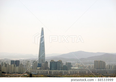 充滿細塵和污染的首爾風光 充滿細塵和污染的首爾風光 88533999