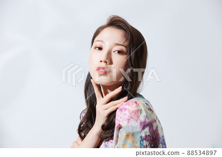 Young women in plain clothes girly fashion 88534897