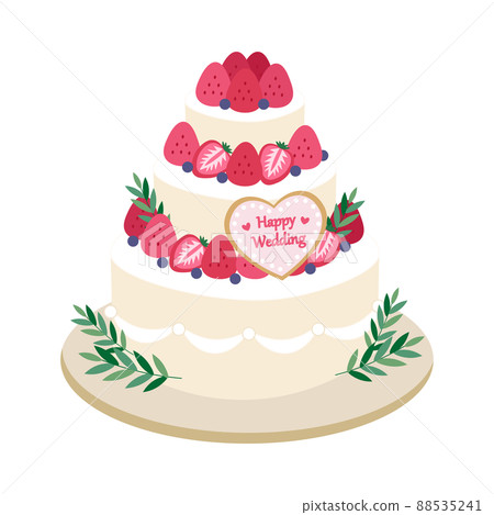 Illustration of a three-tiered wedding cake Illustration of a three-tiered wedding cake 88535241