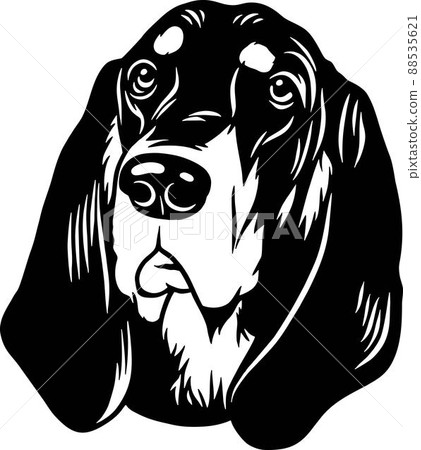 Black and Tan Coonhound - Funny Dog, Vector File, Cut Stencil for Tshirt Black and Tan Coonhound - Funny Dog, Vector File, Cut Stencil for Tshirt 88535621