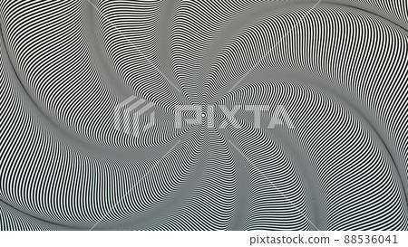 Spiral Monochrome Optical Illusion. Background of Torsion and Rotation Movements. Dynamic effect 88536041