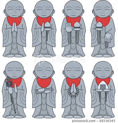 Illustration of Jizo (with set outline) 88536343