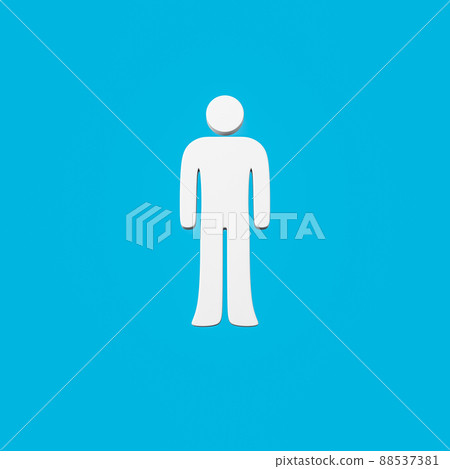 Man Symbol Shape on Blue Background Man Symbol Shape on Blue Background 88537381