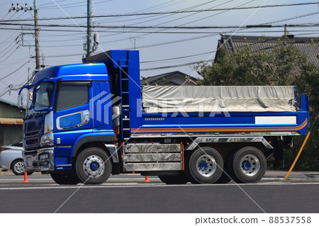 Image of a running dump truck Image of a running dump truck 88537558