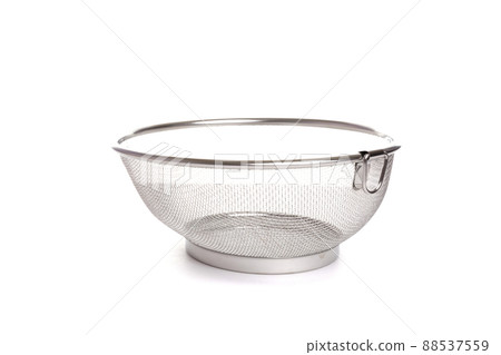 metal flour sieve on white isolated background metal flour sieve on white isolated background 88537559