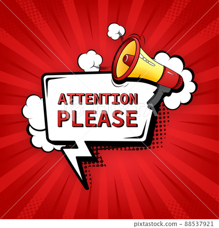 Attention Please Clipart Concept Of Attention. Hand Holding Megaphone