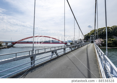 靜岡縣濱松市北區三日區濱名湖新瀨戶橋和瀨戶橋 靜岡縣濱松市北區三日區濱名湖新瀨戶橋和瀨戶橋 88538328