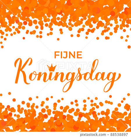 Koningsdag calligraphy hand lettering. King s Day in Dutch. National holiday in Netherlands on April 27. Vector template for typography poster, banner, flyer, etc 88538897