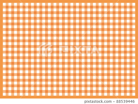 Gingham plaid plaid graphic material background material illustration background orange 88539446