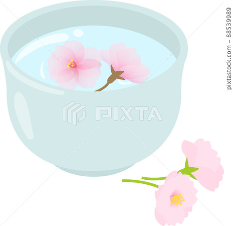 Sakurayu, a teacup with salted cherry blossoms 88539989