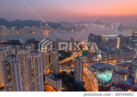 the Kwun Tong district at aerial view, Hong Kong 5 April 2022 the Kwun Tong district at aerial view, Hong Kong 5 April 2022 88540062