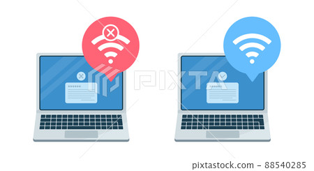 Connect your laptop to Wi-Fi, you will get a connection error. Each vector illustration. 88540285