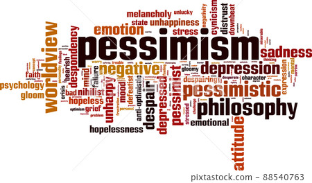Pessimism word cloud 88540763