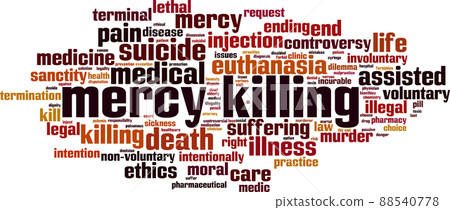 Mercy killing word cloud 88540778