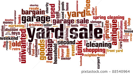 Yard sale word cloud Yard sale word cloud 88540964