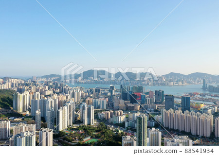 the cityscape of residential Area at kwun tong district, hk 3 April 2022 88541934