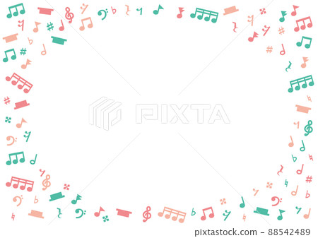 Dull color colorful musical note frame 88542489