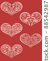 Valentine Holiday Outline Hearts 88542987