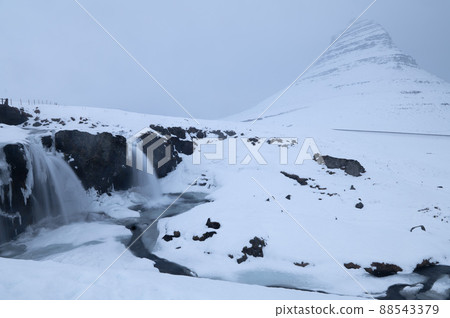 Winter Landscape in Kirkjufell Winter Landscape in Kirkjufell 88543379