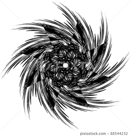 Abstract mandala design element. Chaotic motion shape. 88544232