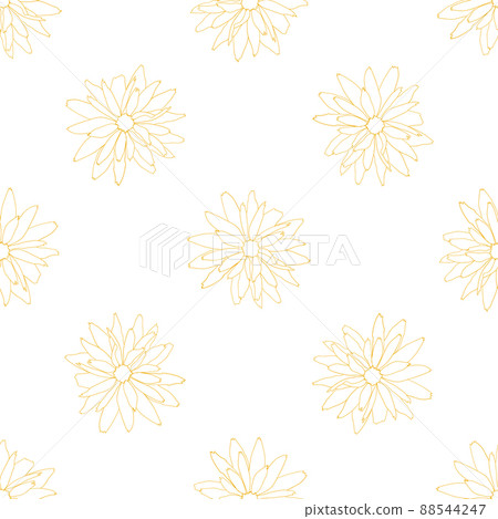 Seamless floral pattern. Decorative botanical background of rudbeckia flowers. Spring, summer design for textile, scrapbook, prints 88544247