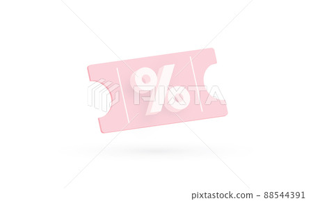 Pink coupon with percentage, Ticket voucher discounts and sales  88544391