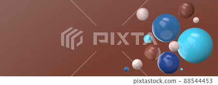 Abstract background with spheres and copy space. 3D image. 88544453