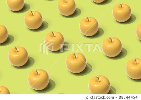 Cartoon apples pattern background. 3D illustration. 88544454