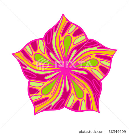 Decorative element. Lacy ornament. Abstract pattern in circle. 88544609