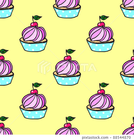 Cute cupcake seamless pattern Cute cupcake seamless pattern 88544870