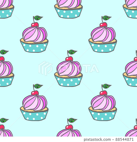 Cute cupcake seamless pattern Cute cupcake seamless pattern 88544871