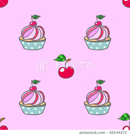 Cute cupcake seamless pattern Cute cupcake seamless pattern 88544872