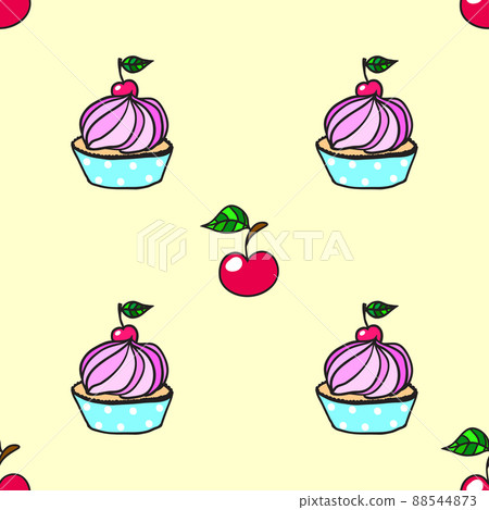 Cute cupcake seamless pattern Cute cupcake seamless pattern 88544873