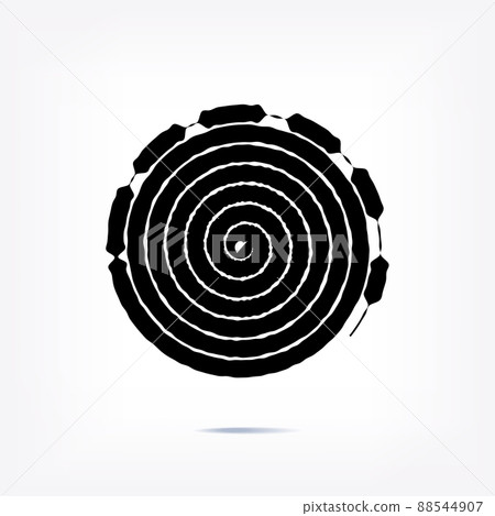 Stripe circle background, abstract pattern. Radial graphic element. 88544907