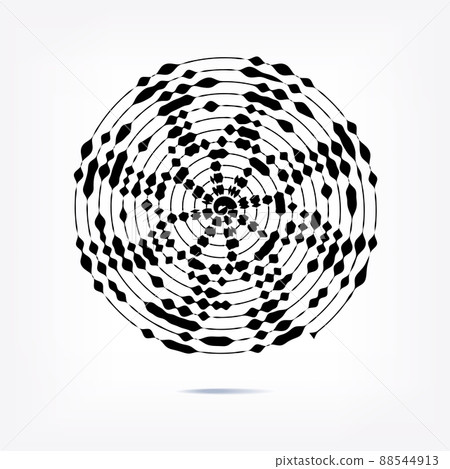 Stripe circle background, abstract pattern. Radial graphic element. 88544913