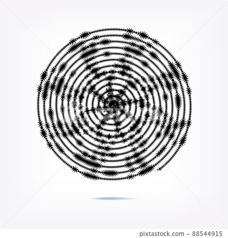 Stripe circle background, abstract pattern. Radial graphic element. 88544915