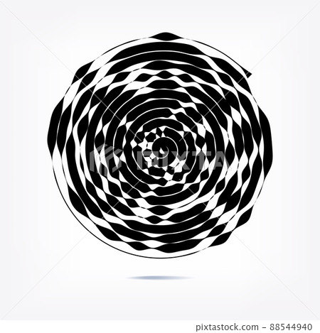 Stripe circle background, abstract pattern. Radial graphic element. 88544940
