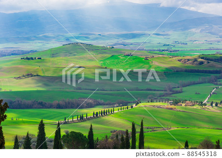 World heritage Tuscan countryside Italy 88545318