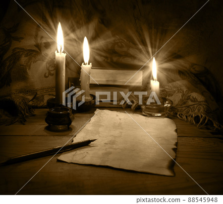 Vintage paper for writing on wooden background Vintage paper for writing on wooden background 88545948