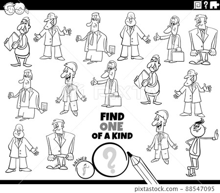 one of a kind game with cartoon businessmen coloring book page one of a kind game with cartoon businessmen coloring book page 88547095