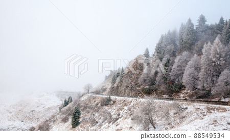 Mount Grappa winter landscape. Italian Alps view 88549534