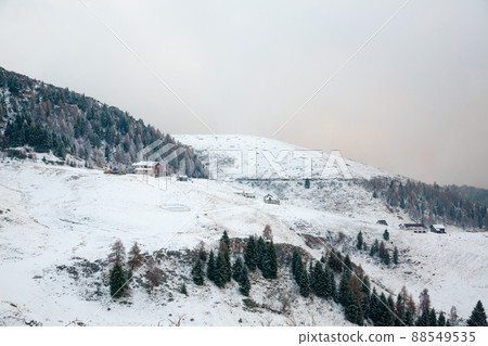 Mount Grappa winter landscape. Italian Alps view 88549535