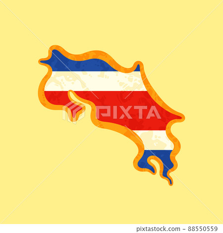 Costa Rica - Map colored with the flag 88550559