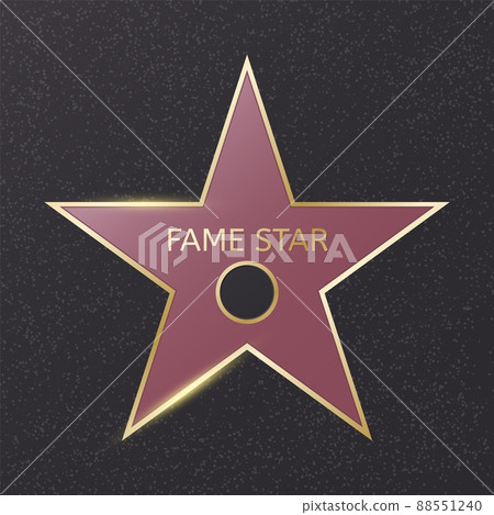 Hollywood fame star. Blank cinema award. Vector star award template 88551240
