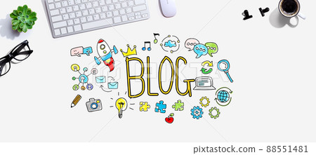Blog theme with a computer keyboard 88551481