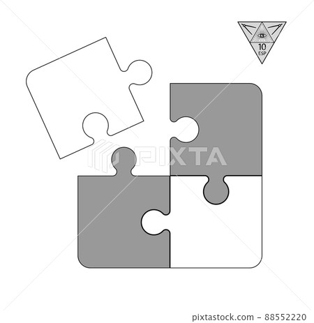 Set of black and white puzzle pieces isolated on a white background. Vector illustration Set of black and white puzzle pieces isolated on a white background. Vector illustration 88552220