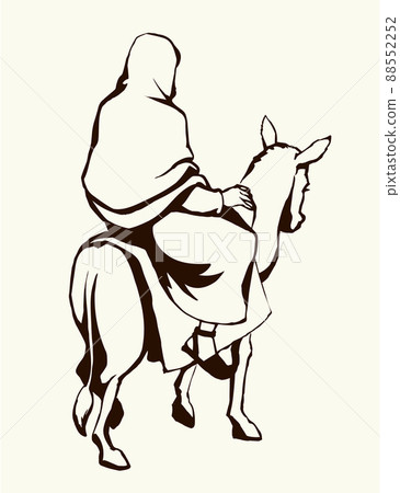 Jesus' Entry into Jerusalem. Vector drawing 88552252