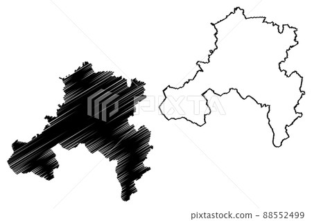 Saarbrucken district (Federal Republic of Germany, State of Saarland, Rural district) map vector illustration, scribble sketch Regionalverband Saarbruecken map Saarbrucken district (Federal Republic of Germany, State of Saarland, Rural district) map vector illustration, scribble sketch Regionalverband Saarbruecken map 88552499