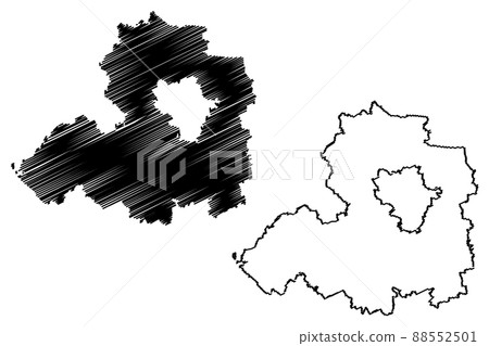 Saalekreis district (Federal Republic of Germany, rural district, Free State of Saxony-Anhalt) map vector illustration, scribble sketch Saalekreis map Saalekreis district (Federal Republic of Germany, rural district, Free State of Saxony-Anhalt) map vector illustration, scribble sketch Saalekreis map 88552501